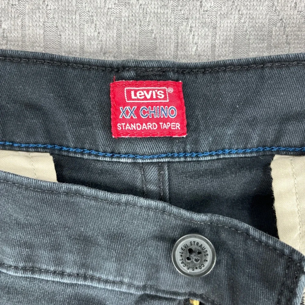 Levis XX Chino Pants‎ Men 33x34 Fits 34x31.5 Black Standard Taper Stretch Twill